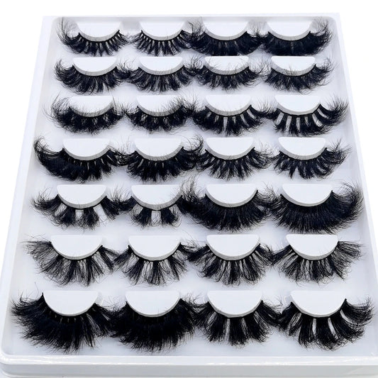 14Pairs Fluffy Lashes 10-25mm 3D Mink Lashes