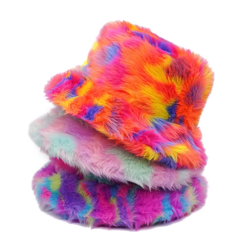 Winter Warm Thickened Fur Fluffy Bucket Hat