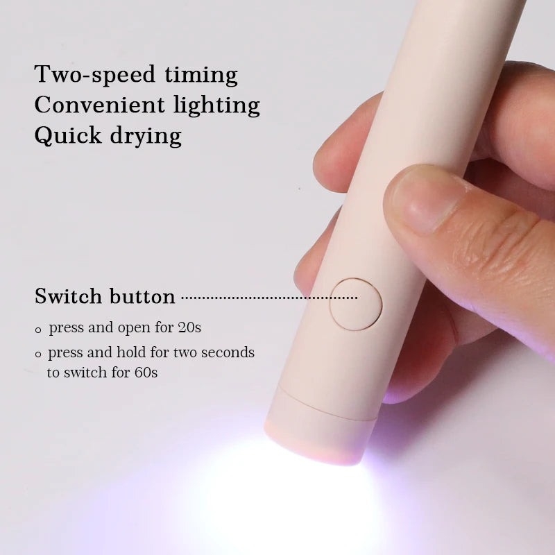 Portable Nail Dryer Lamp UV LED Nail Light, USB Rechargeable